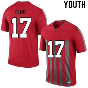 NCAA Ohio State Buckeyes Youth #17 Chris Olave Retro Nike Football College Jersey DYN8845WN